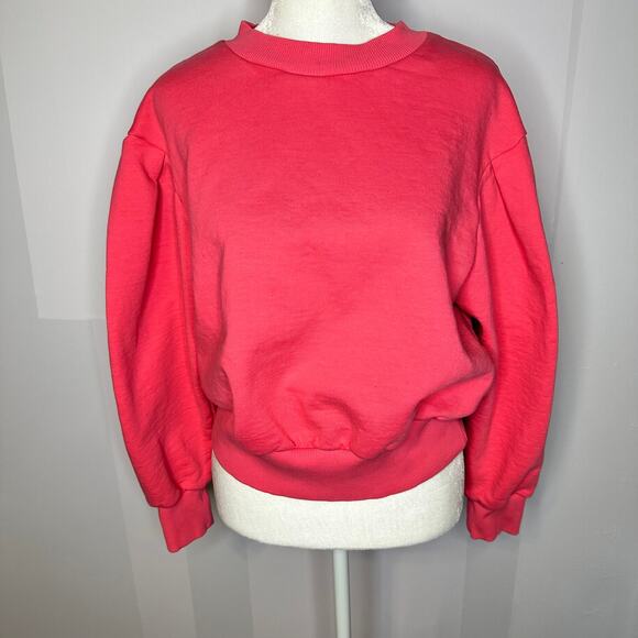 & Other Stories Anthropologie Ballon Sleeve Pink Sweater Sweatshirt Size 4 - Picture 2 of 8